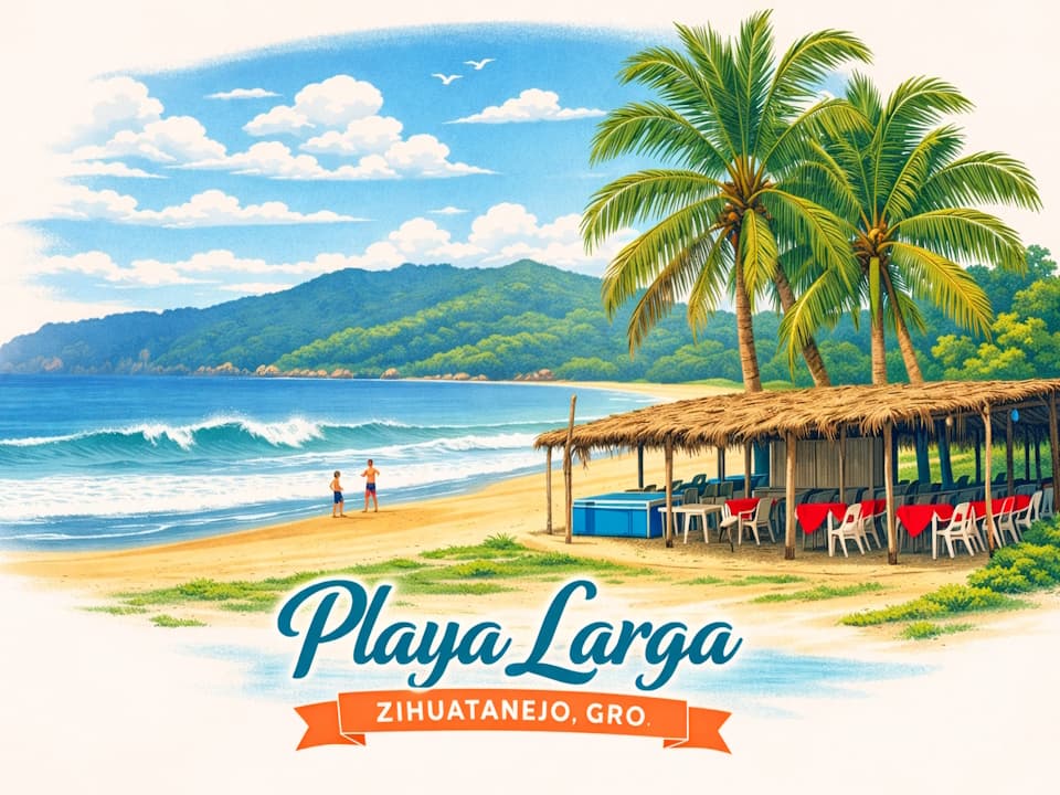 Ilustración de una Palapa en Playa Larga